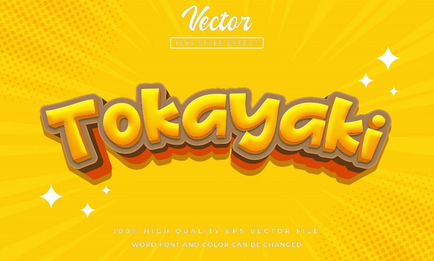 Vector tokayaki 3d text effect