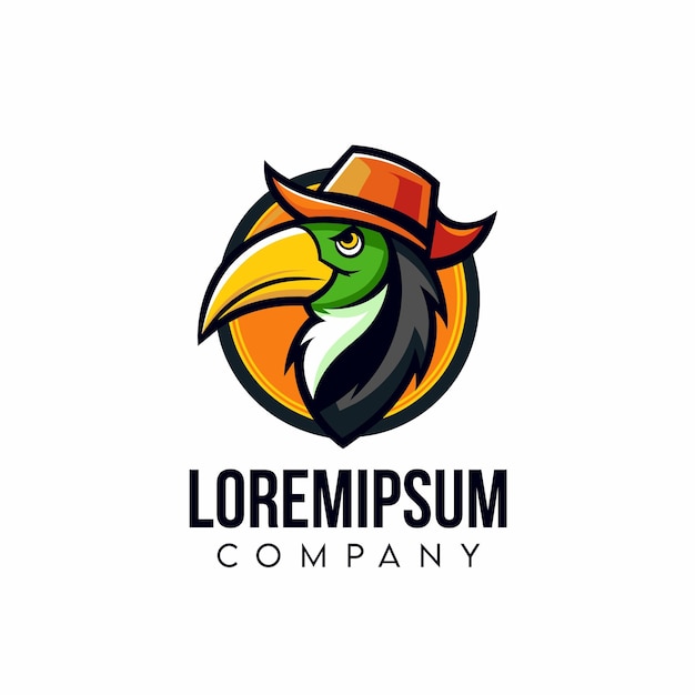 Вектор Логотип птицы вектор тукан тропическая экзотическая дикая природа графический дизайн птичьего символа