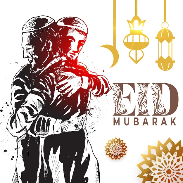 Vector vector traditional eid mubarak festive background for your celebrations