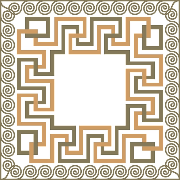 Vector traditional vintage square Greek ornament Meander