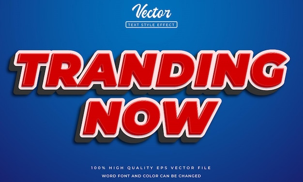 Vector tranding now 3d style text effect