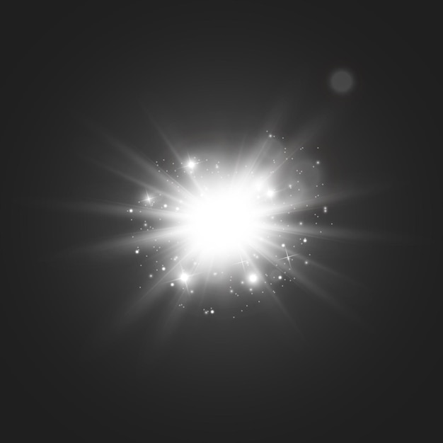 Vector transparant zonlicht speciaal lens flare lichteffect helder mooi sterlicht