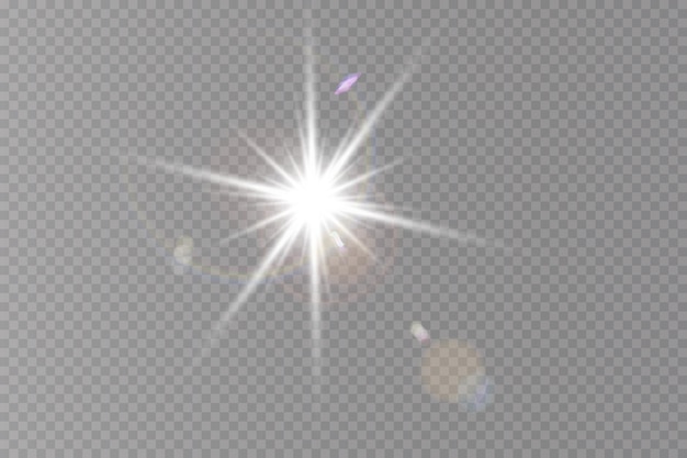 Vector transparant zonlicht speciaal lens flare lichteffect