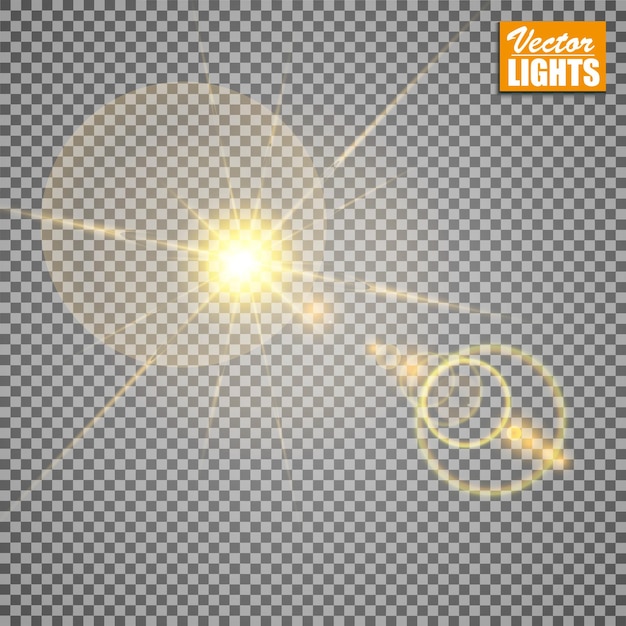 Vector transparant zonlicht speciaal lens flare lichteffect