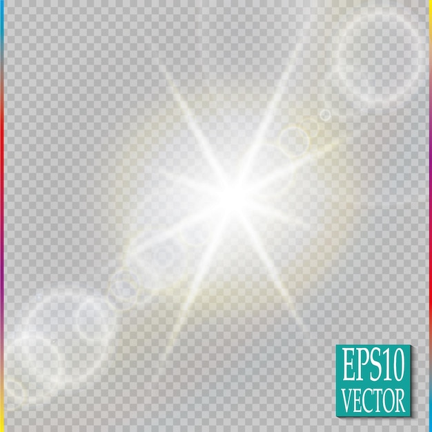 Vector transparant zonlicht speciaal lens flare lichteffect