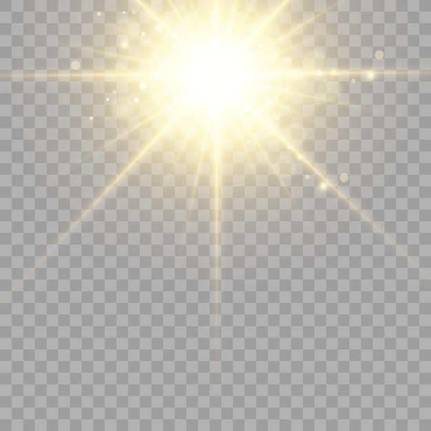 Vector transparant zonlicht speciale lens flare lichteffect. heldere mooie ster.