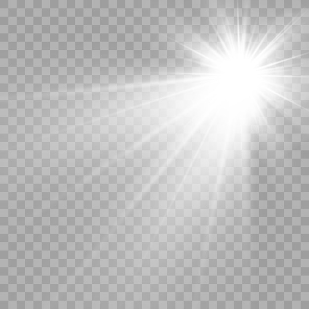 Vector transparant zonlicht speciale lens flare lichteffect. Heldere mooie ster.