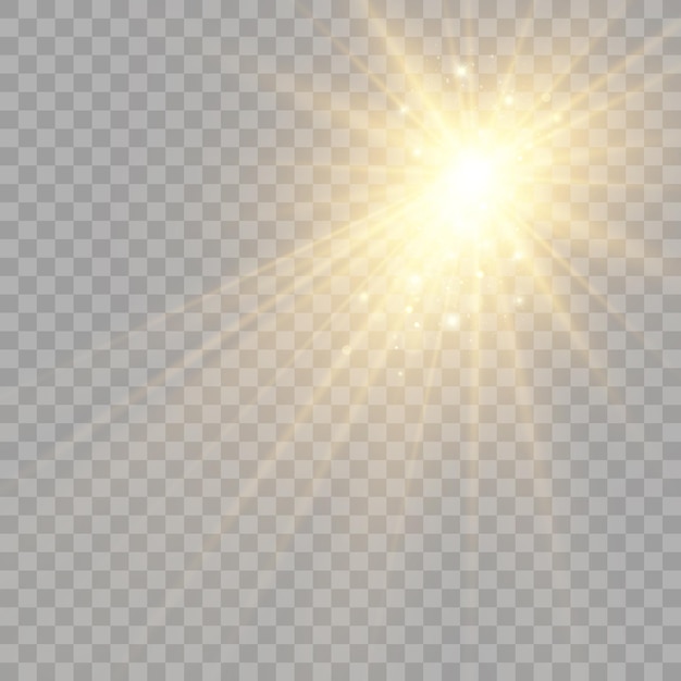 Vector transparant zonlicht speciale lens flare lichteffect. Heldere mooie ster.