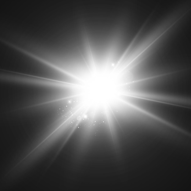 Vector transparant zonlicht speciale lens flare lichteffect. Heldere mooie ster.