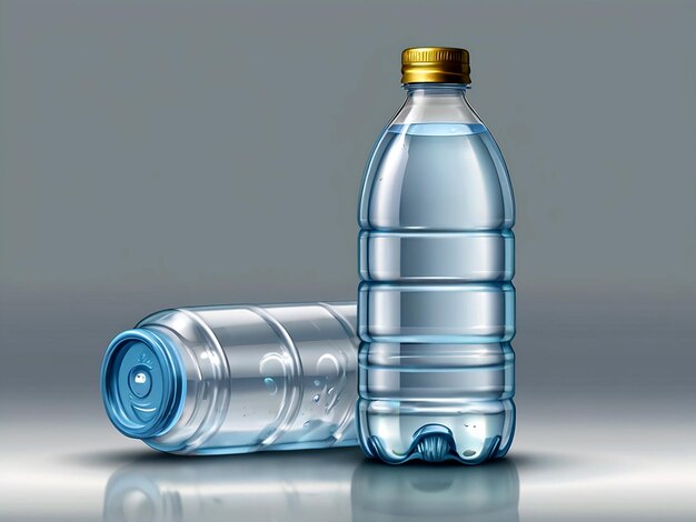 Vector vector transparent bottle of water isolated