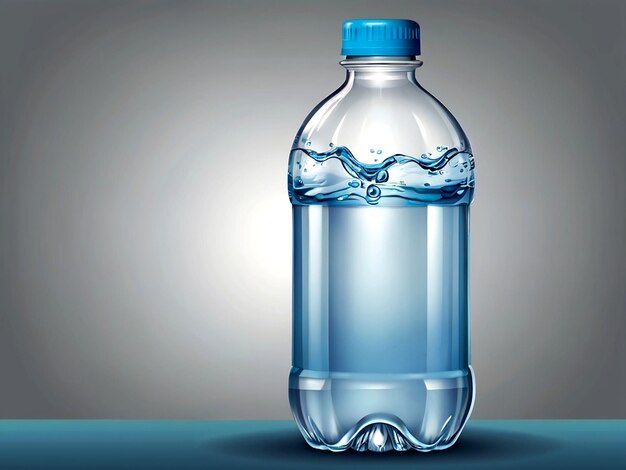 Vettore vettore bottiglia trasparente di acqua isolata