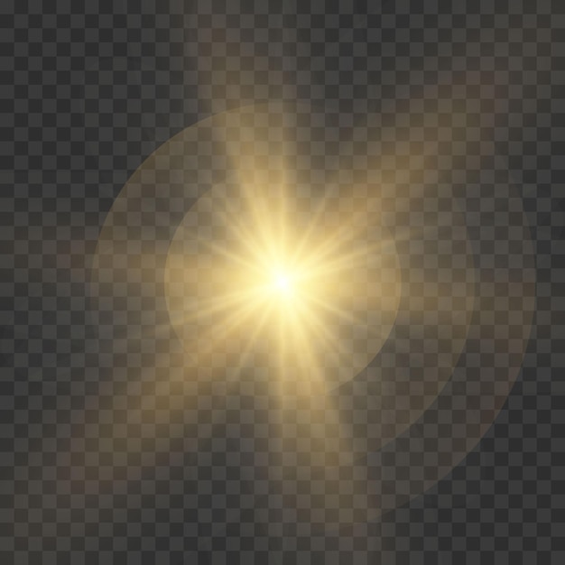 ベクトル透明な太陽光の特別なレンズフレアライト効果