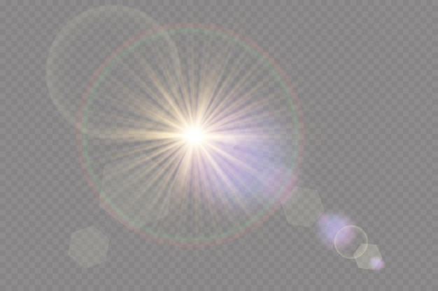 Vector transparent sun light with special glare light effect sun glare