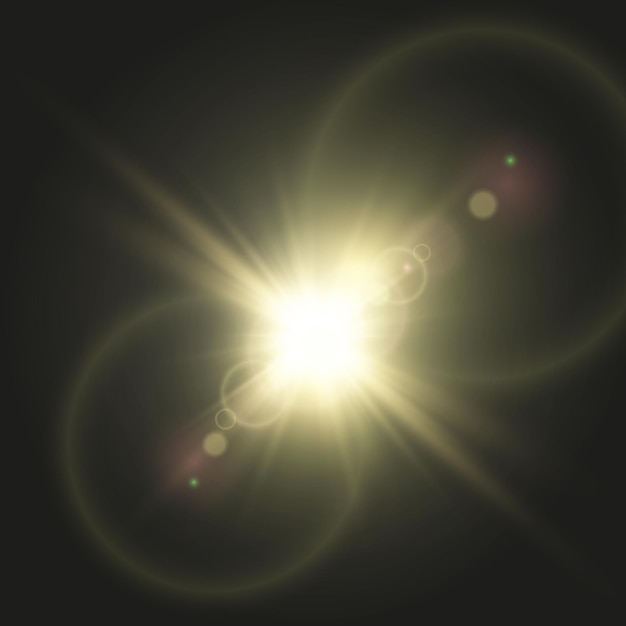 Vettore vettore trasparente luce solare speciale lente flare luce effetto brillante bella stella luce da