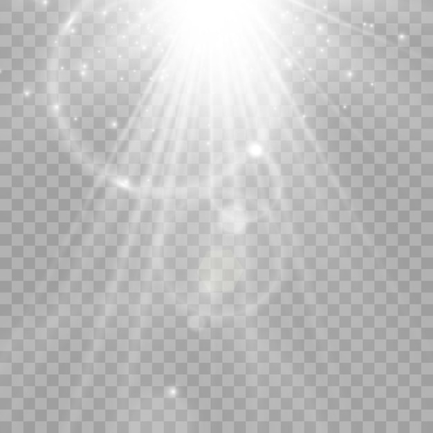 Vector transparent sunlight special lens flare light effect. Bright beautiful star.