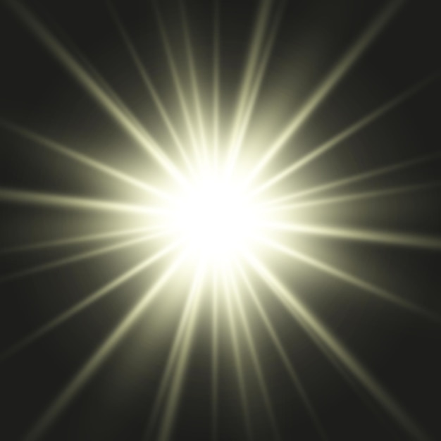 벡터 투명 햇빛 특수 렌즈 플레어 조명 효과 밝고 아름다운 별