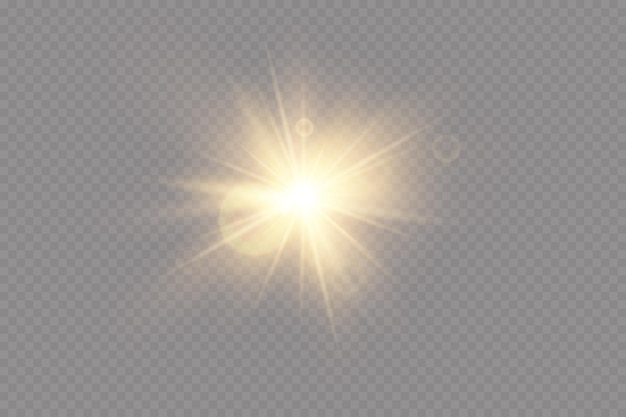 Effetto luce del riflesso della lente speciale della luce solare trasparente vettoriale