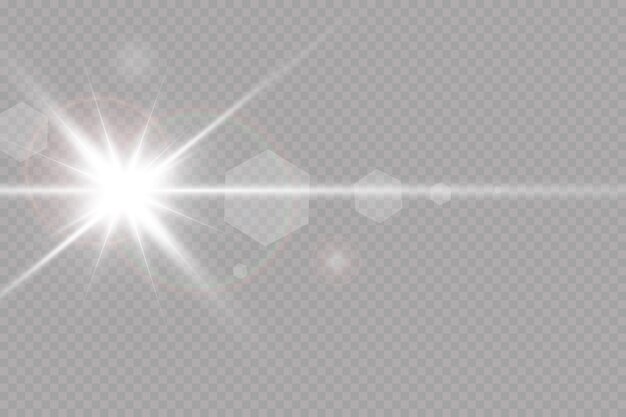 Вектор прозрачный солнечный свет специальный объектив бликов эффект