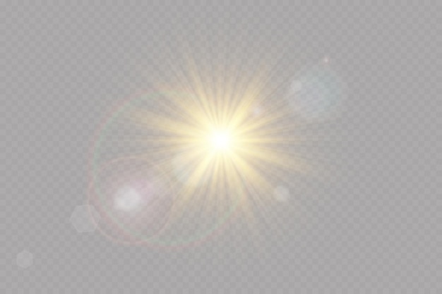 Vector transparent sunlight special lens flare light effect.