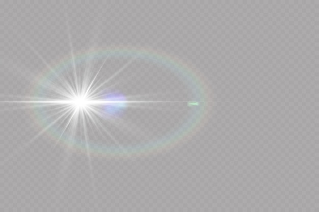 Vector transparent sunlight special lens flare light effect.