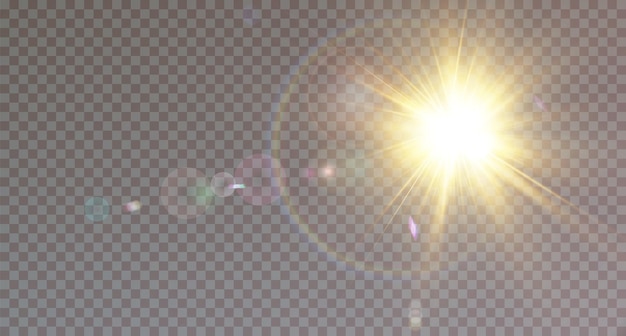 Vector transparent sunlight special lens flare light effect