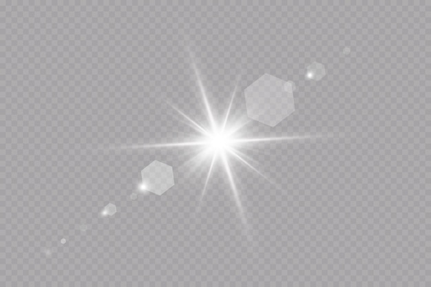 Vector transparent sunlight special lens flare light effect.