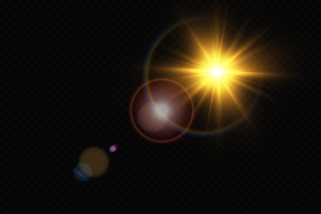 Vector transparent sunlight special lens flare light effect.