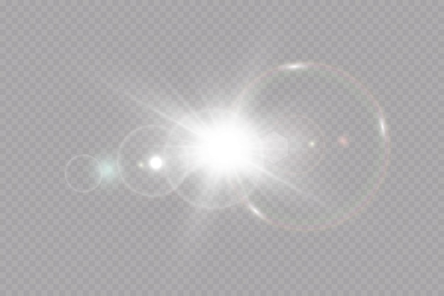 Vector transparent sunlight special lens flare light effect.