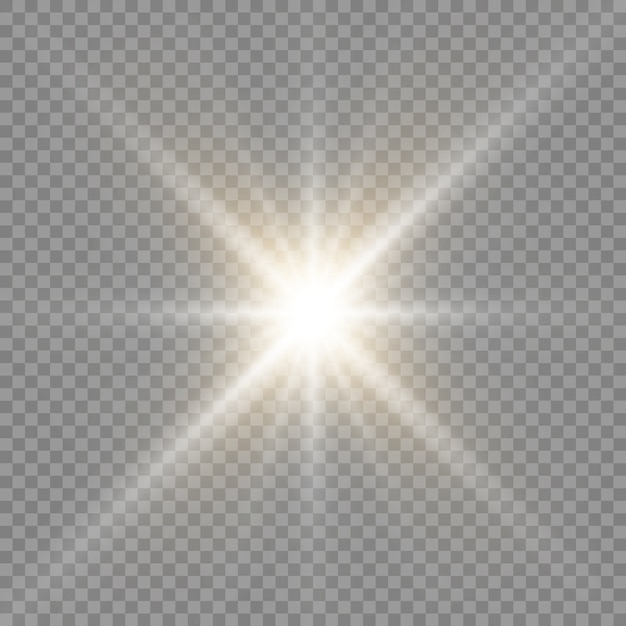 Vector transparent sunlight special lens flash light effect.