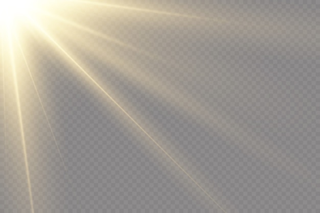 Vector transparent sunlight.Vector scene illuminated by spotlight . Light effect on transparent background.