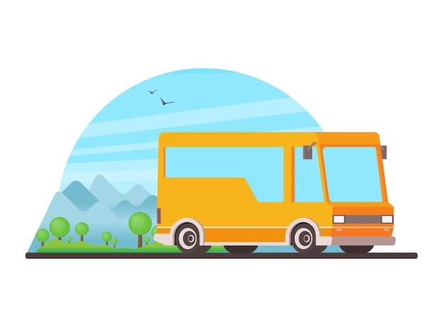 Vector vector travel bus in flat style