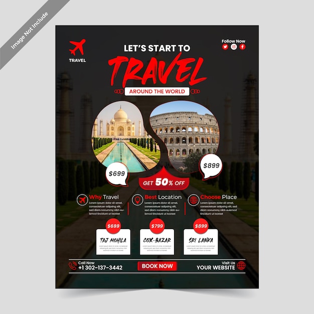 Vector Travel flyer template