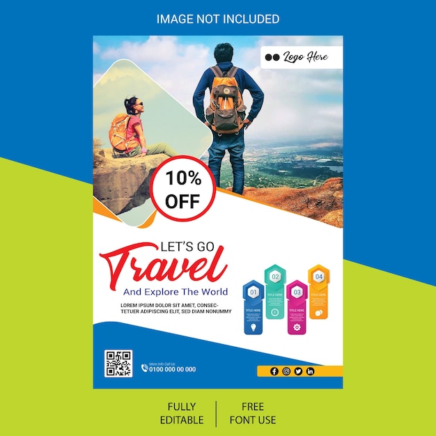 Vector travel flyer template