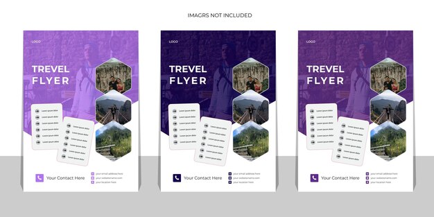 Vector travel flyer template