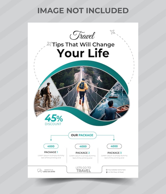 Vector travel flyer template