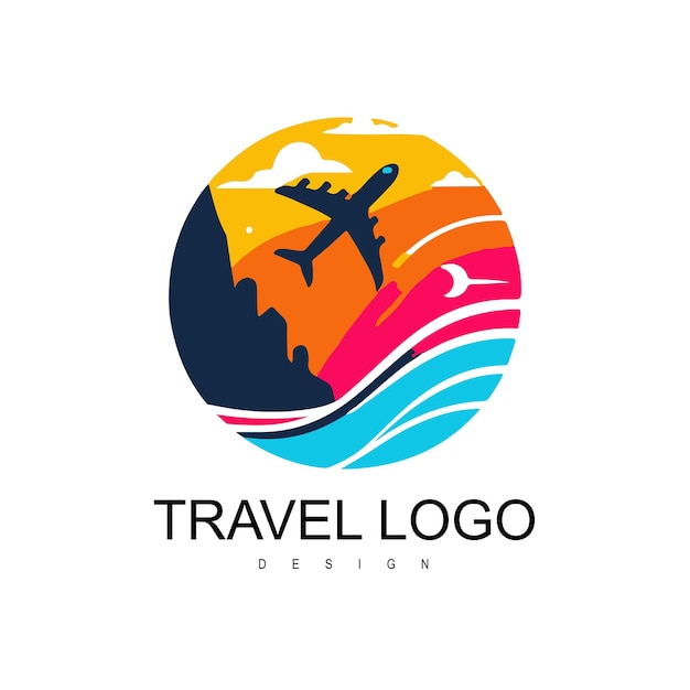 Vettore modello di progettazione del logo di viaggio vettoriale per l'azienda di viaggi