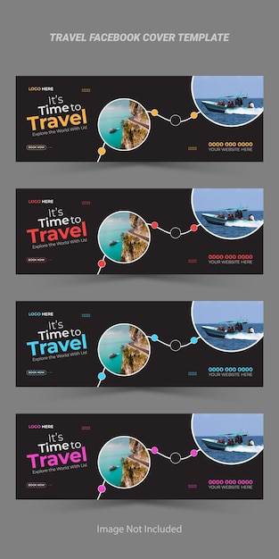 Vettore vector viaggi e turismo modello di copertina facebook design