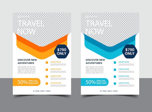 vector travel tourism and trip flyer template