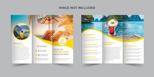 Vector travel trifold brochure design