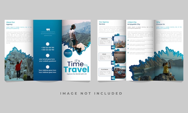 Vector travel trifold brochure template