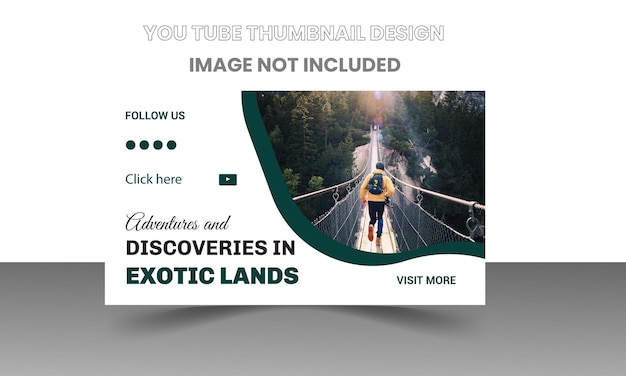 vector travel you tube thumbnail template cover