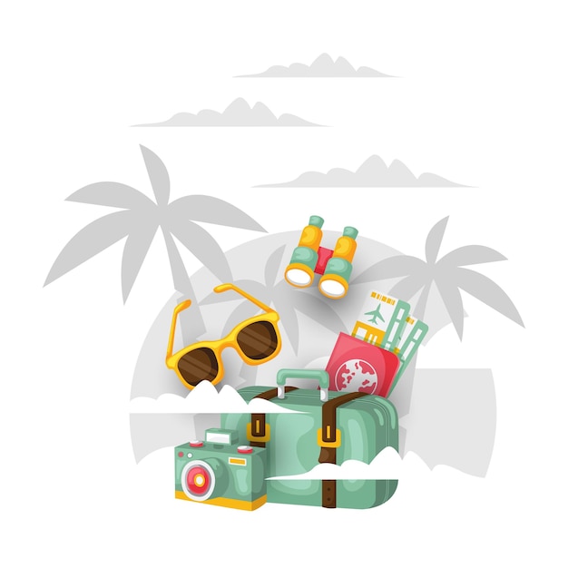 Vector traveling concept illustration design Vacation illustration