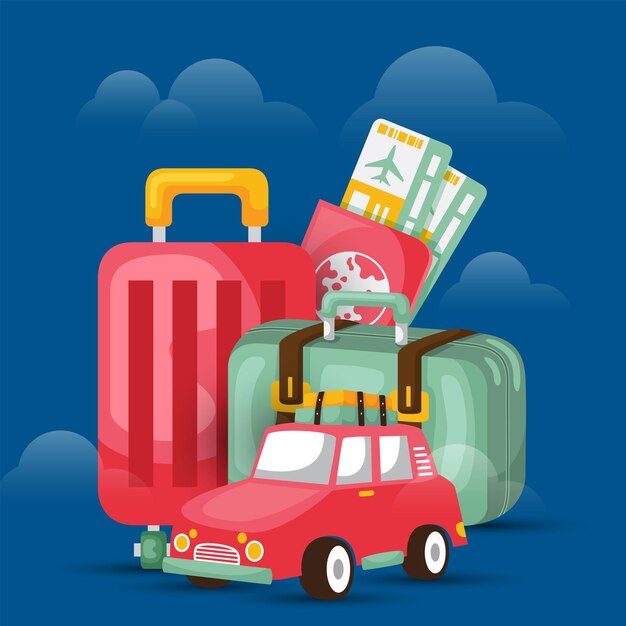 Vector vector traveling concept illustration design vacation illustration