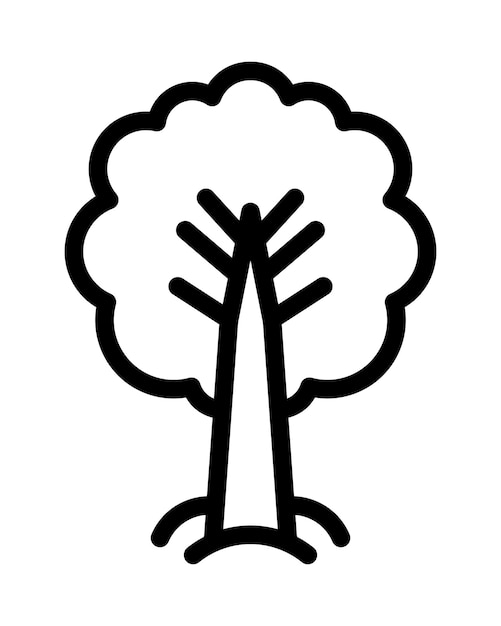 Vector tree icon isolated on white