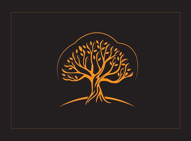 Vector tree of life logo design illustration design template