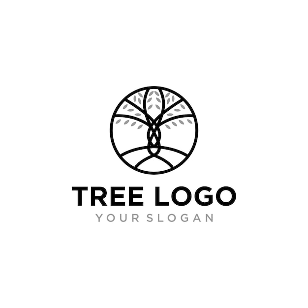 Disegno del logo dell'albero vettoriale