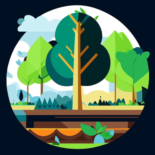 Vector Tree Planting Art