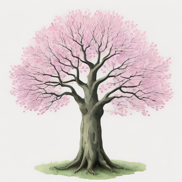 Vector vector trees collection in watercolor style