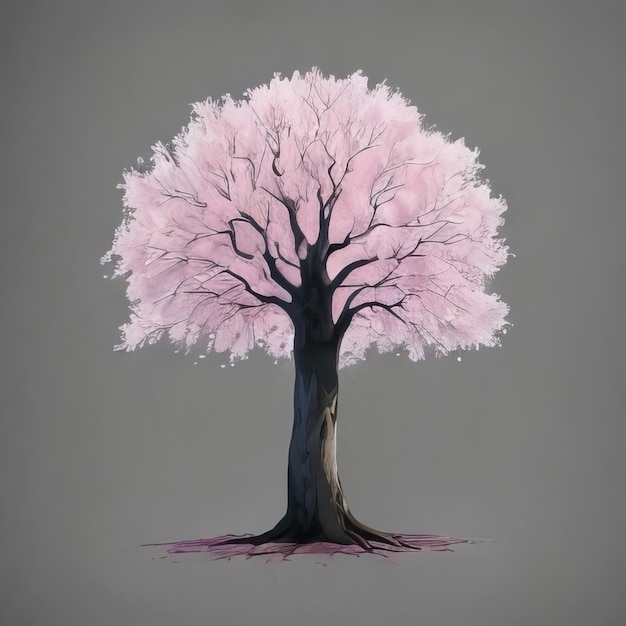 Vector vector trees collection in watercolor style