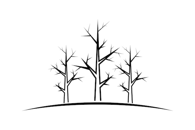 Vettore elemento di disegno dell'illustrazione degli alberi di vettore